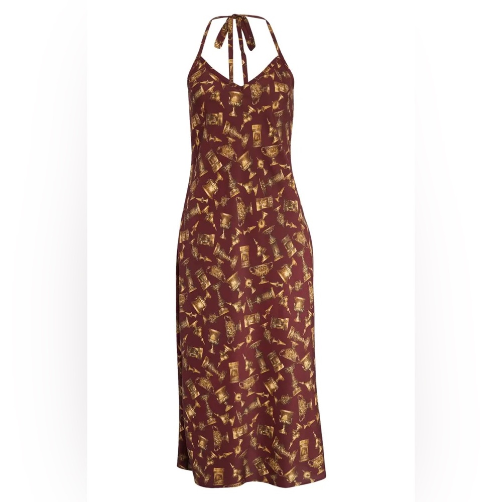 Puppets and Puppets Halter Neck Silk Slip dress Size 8
